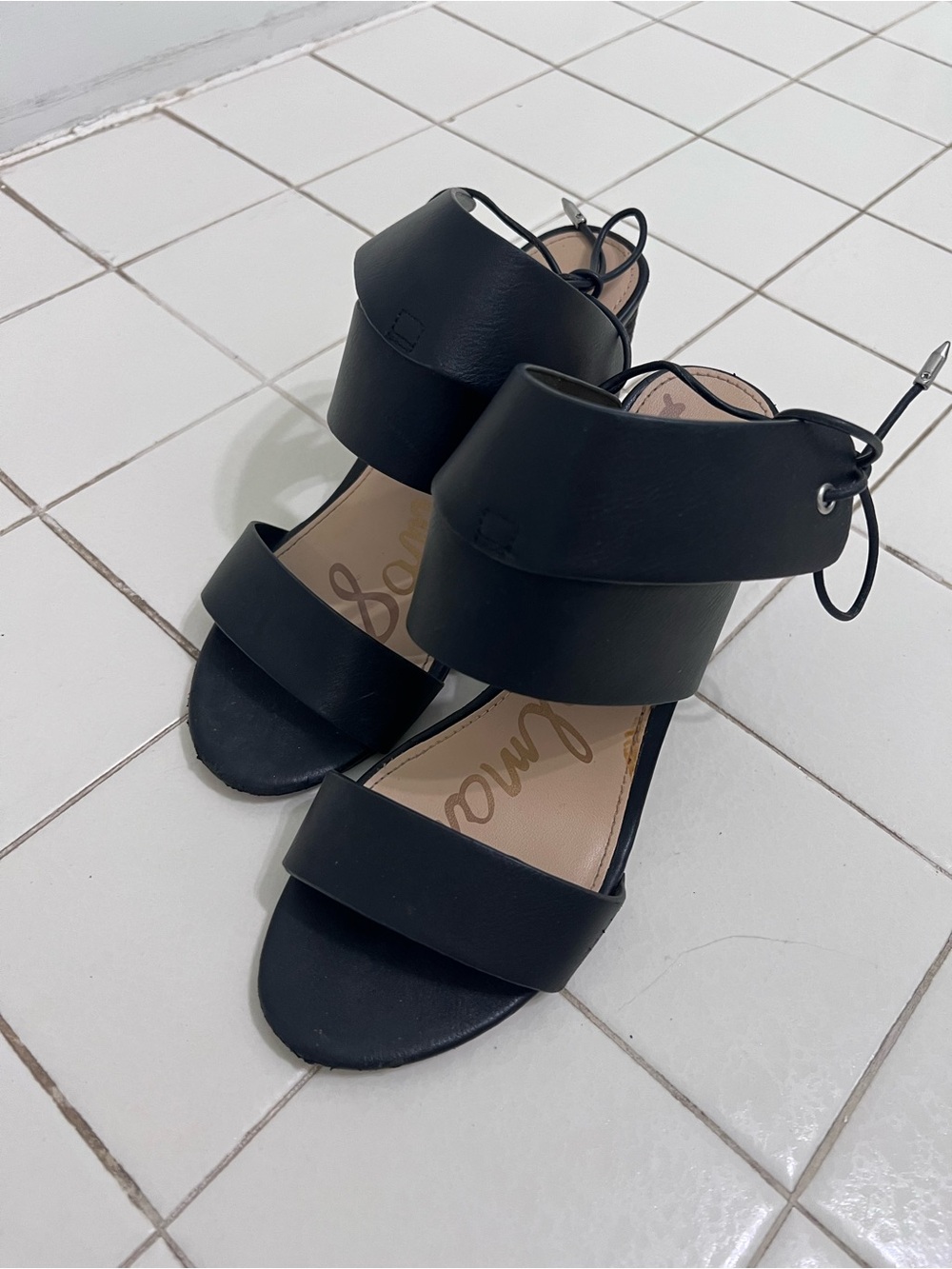 Black Women’s Strappy Platform Sandals - Sam Edelman